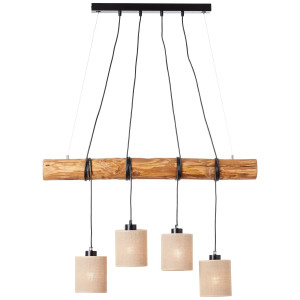 Brilliant Leuchten Hanglamp Vander Hanglamp 4 fittingen zwart/houtkleur (1 stuk)