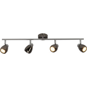 Brilliant Leuchten LED plafondspot Milano 71 cm breedte, 4 x gu10 lampen inclusief, metaal, zwart chroom