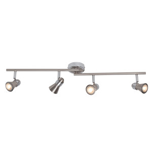 Brilliant Leuchten LED plafondspot Sanny Led spotrail 4 fittingen ijzer/chroom, 15,5 cm hoogte, GU10 max. 7W, metaal