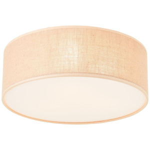 Brilliant Leuchten Plafondlamp Aniela 2-vlamig, stoffen kap - nature style - dimbaar - ø 38 cm - e27 fitting (1 stuk)