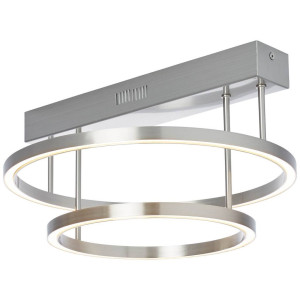 Brilliant Leuchten Plafondlamp Tunar Led plafondlamp 2 fittingen rond nikkel (1 stuk)