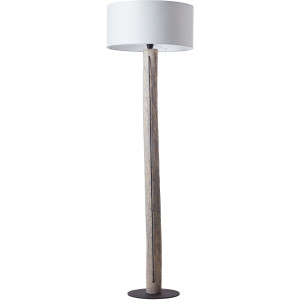 Brilliant Leuchten Staande lamp Jimena Stoffen kap, H 164 cm, ø 50 cm, E27, hout/textiel, grenen gebeitst/grijs (1 stuk)