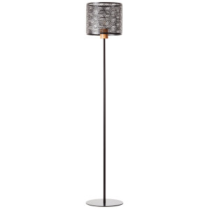 Brilliant Leuchten Staande lamp Santy 161 x 29 cm, e27, metaal/bamboe, zwart/natuur (1 stuk)