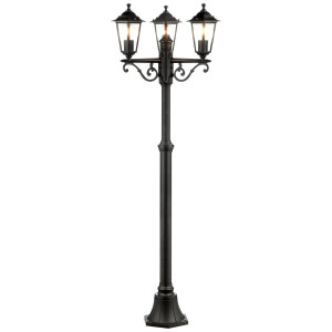 Brilliant Leuchten Staande lamp voor buiten Carleen 200 cm hoogte, ø 61 cm, 3 x e27, metaal/glas, zwart (1 stuk)