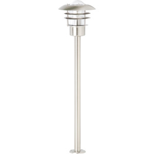 Brilliant Leuchten Staande lamp voor buiten TERRENCE 90 cm hoogte, ø 22 cm, e27, ip44, metaal/glas, edelstaal