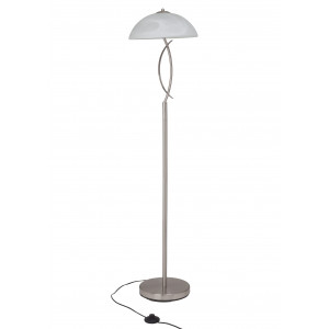 Brilliant Leuchten Staande lamp Boston 1,4m hoogte, e14 max. 40 w, glas/metaal, ijzer/wit-albast, zilver