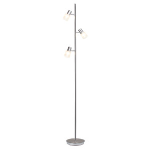 Brilliant Leuchten Staande ledlamp Lea 157cm hoogte, 3x e14 max. 4w, ijzer/chroom, draaibaar, metaal/glas