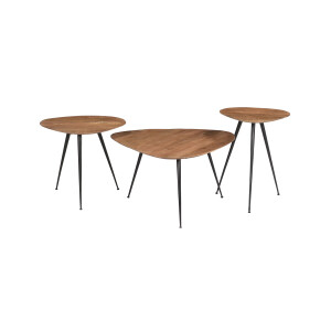 Brix Organische Salontafel 'Loua' Set van 3 stuks, kleur Naturel