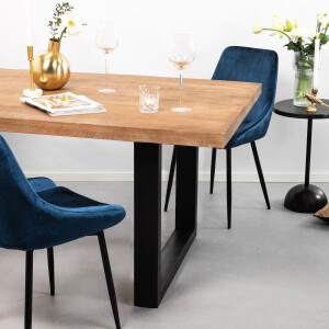 Sohome Eettafel 'Yannick U' Mangohout en staal, 220 x 100cm