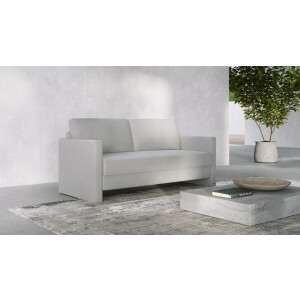 BRUNO slaapbank 160 cm in blauw | stabiel massief hout & boxspringcomfort