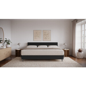 BRUNO familiebed 240x200cm in zwart /  antraciet | XXL boxspringbed premium | meervoudig bekroond voor design en kwaliteit