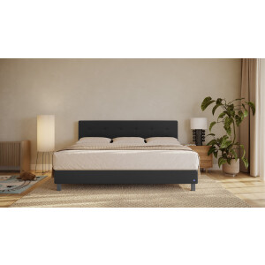BRUNO familiebed 240x200cm in zwart / antraciet | XXL boxspringbed premium | meervoudig bekroond voor design en kwaliteit