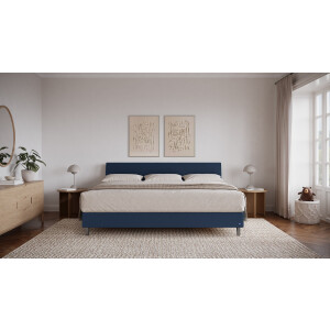 BRUNO familiebed 240x200cm in blauw | XXL boxspringbed premium | meervoudig bekroond voor design en kwaliteit