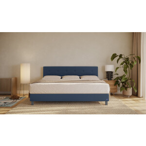 BRUNO familiebed 240x200cm in blauw | XXL boxspringbed premium | meervoudig bekroond voor design en kwaliteit