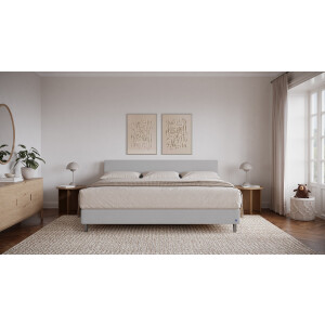 BRUNO familiebed 240x200cm in lichtgrijs | XXL boxspringbed premium | meervoudig bekroond voor design en kwaliteit