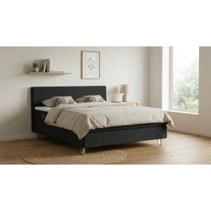 BRUNO Premium Boxspring 180x200cm in Zwart / Antraciet | Matrashardheid: Links H2 / Rechts H3 | Meervoudig bekroond voor design en kwaliteit