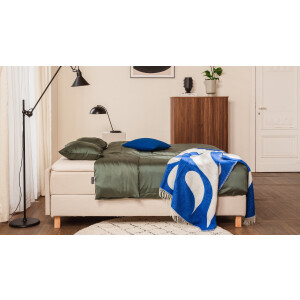 BRUNO Premium Boxspring 200x200cm in Beige | Matrashardheid: Links H3 / Rechts H2 | Meervoudig bekroond voor design en kwaliteit