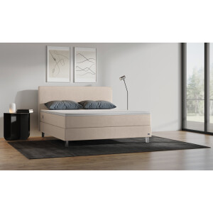 BRUNO Premium Boxspring 200x200cm in Beige | Matrashardheid: Links H3 / Rechts H2 | Meervoudig bekroond voor design en kwaliteit