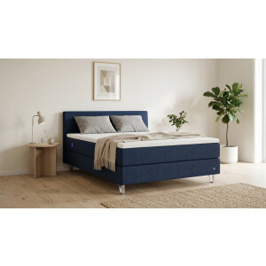 BRUNO Premium Boxspring 180x200cm in Blauw | Matrashardheid: Links H2 / Rechts H3 | Meervoudig bekroond voor design en kwaliteit