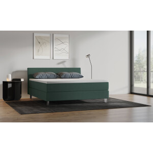 BRUNO Premium Boxspring 200x200cm in Groen | Matrashardheid: Links H3 / Rechts H2 | Meervoudig bekroond voor design en kwaliteit