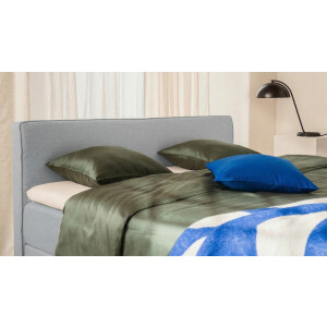 BRUNO Premium Boxspring 200x200cm in Lichtgrijs | Matrashardheid: Links H2 / Rechts H3 | Meervoudig bekroond voor design en kwaliteit