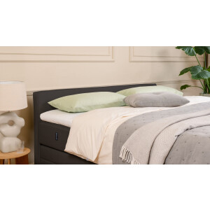 BRUNO Premium boxspring met opbergruimte, 160x200cm, in zwart / antraciet | Matrashardheid: Links H2 / Rechts H3 | Extra opbergruimte & individueel configureerbaar