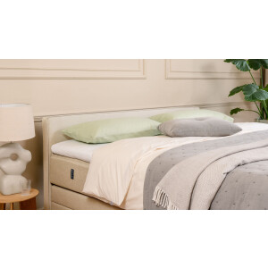 BRUNO Premium boxspring met opbergruimte, 160x200cm, in beige | Matrashardheid: Links H3 / Rechts H2 | Extra opbergruimte & individueel configureerbaar