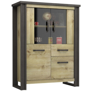 Buffetkast Baxter 154 cm hoog eiken met antraciet