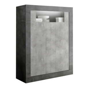 Buffetkast Urbino 144 cm hoog in Oxid met grijs beton