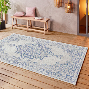 Buitenkleed Ornament - Blauw 150x80cm - Polypropyleen - Dekbed-Discounter.nl