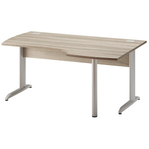 Bureau Jazz plus Rechts 160 cm breed in grijs eiken