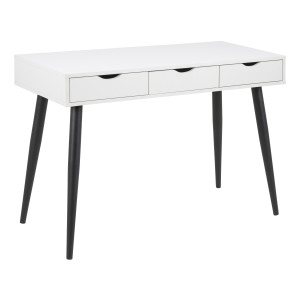 Bureau / sidetable 'Märta' 110 x 50cm met 3 laden , kleur zwart / wit