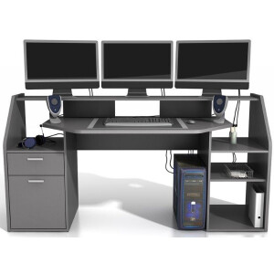 Gaming Bureau Zocker 180 cm breed antraciet