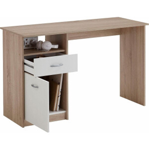 Bureau Jackson 123 cm breed - Eiken met wit