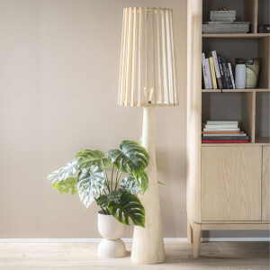 By-Boo Vloerlamp 'Guard' Mangohout, 162cm hoog, kleur Naturel