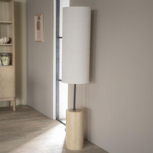 By-Boo Vloerlamp 'Amara' Travertin en Linnen, 145cm