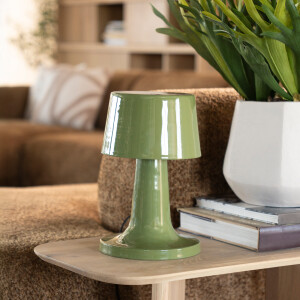 By-Boo Tafellamp 'Alvo' 35cm hoog, kleur Groen