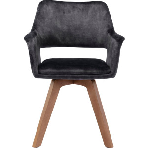 byLIVING Eetkamerstoel Klara set van 2, zacht verdikt met hoogwaardig vintage-fluweel, 360° draaibaar (set, 2 stuks)