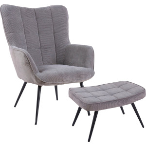 byLIVING Fauteuil Uta naar keuze met of zonder hocker, in cord, fluweel of weefstof (1 stuk)