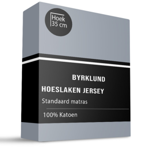 Hoeslaken Katoen - Jersey Stretch - Blauw - 180x200cm - Blauw - Byrklund - Dekbed-Discounter.nl