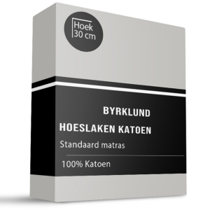 Hoeslaken Katoen - 90x220cm - Taupe - Byrklund - Dekbed-Discounter.nl