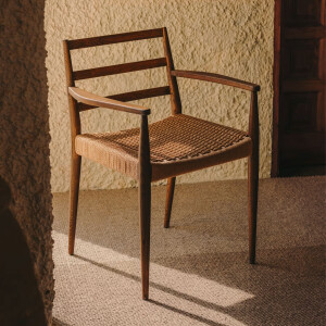 Kave Home Eetkamerstoel 'Analy' Eiken, kleur Walnoot