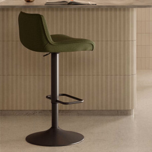 Kave Home Barkruk 'Zend' Chenille, kleur Groen