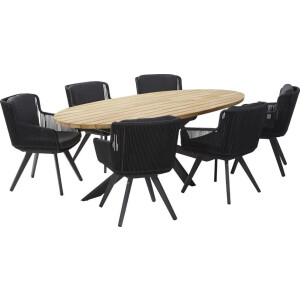 4 Seasons Outdoor Tuinset Flores Rope Prado Teak-Anthracite 240 cm