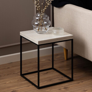 Bendt Bijzettafel 'Maresa' Travertine look, 40 x 40cm