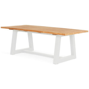 SUNS Tuintafel Ovada Matt White Teak 220 x 100 cm
