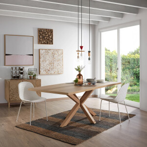 Kave Home Eettafel 'Argo' Eikenlook, 180 x 100cm, kleur Naturel