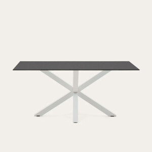 Kave Home Eettafel 'Argo' Glas, 160 x 90cm, kleur Zwart