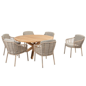 4 Seasons Outdoor Diningset Prado Como 7-delig Teak Ø160 cm