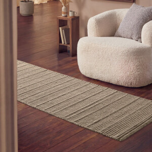 Vloerkleed Parker Rechthoekig - Beige 250x80cm - Wol - Dekbed-Discounter.nl